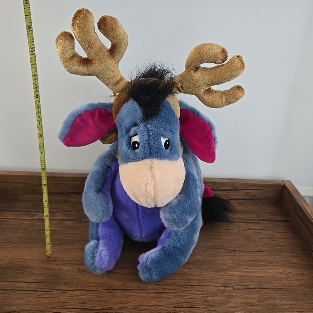 Disney Store Eeyore Winnie the Pooh Jingle Bell Reindeer Christmas/holidaysPlush